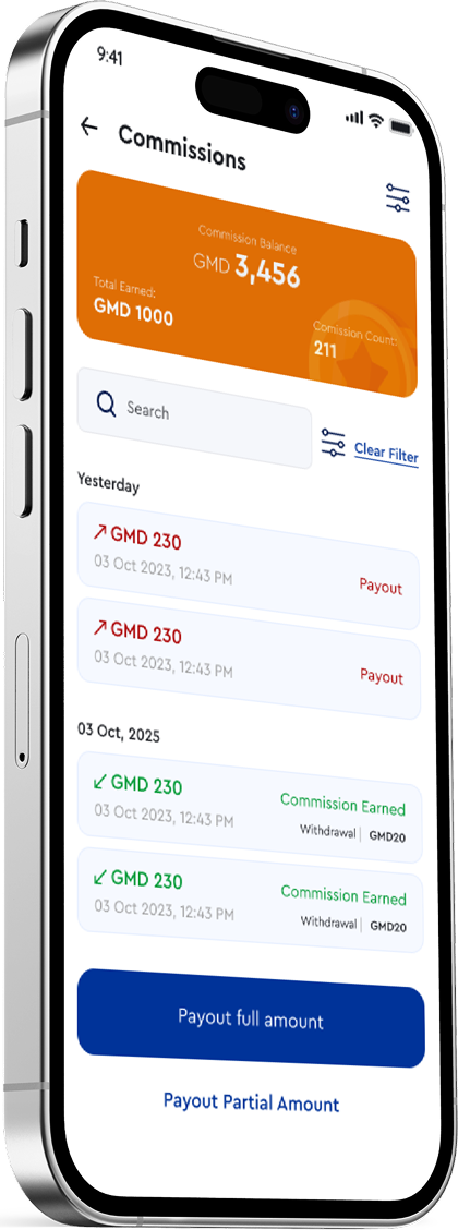 Kolomoni business app commissions screen