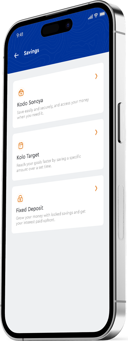 Kolomoni savings plans screen